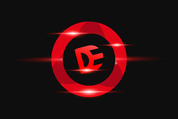 Fototapeta premium DE Red logo Design. Vector logo design for business.