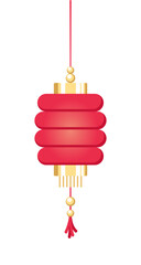 Red Hanging Chinese Lantern, Lunar New Year and Mid-Autumn Festival Decoration Graphic. Decorations for the Chinese New Year. Chinese lantern festival.