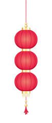 Red Hanging Chinese Lantern, Lunar New Year and Mid-Autumn Festival Decoration Graphic. Decorations for the Chinese New Year. Chinese lantern festival.