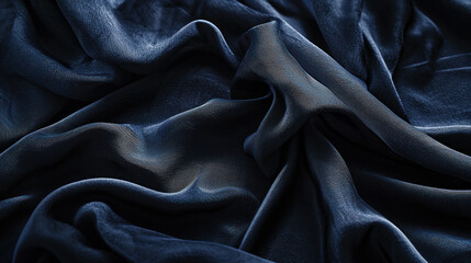 Fototapeta premium Nautical Elegance: Navy Fabric Under Nature's Gaze. Generative AI