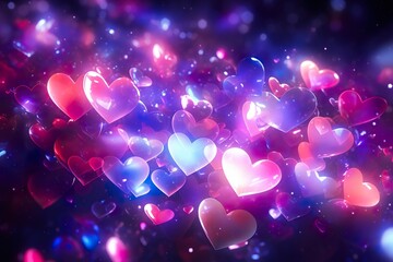 Love pattern, universe lights nebula vortex and starry sky