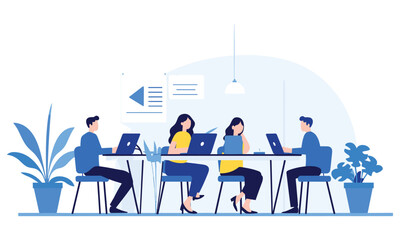  vector flat people on business teamwork illustration flat illustration