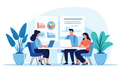  vector flat people on business teamwork illustration flat illustration