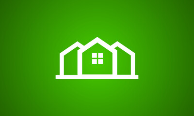 minimal house WHITE AND GREEN logo , house logo , minimal GREEN AND WHITE HOUSE logo