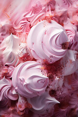 Whimsical Pink Meringue Peaks with Sugared Crystals