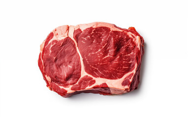 Meat cow ready with vegetable for cooking Isolated on White background Generated AI