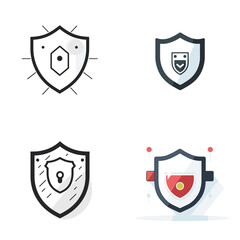 Obraz premium Account Security Check Shield and Security Symbols .simple isolated line styled vector illustration