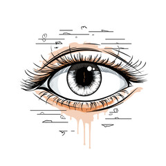 Online Exam Proctoring Camera Eye .simple isolated line styled vector illustration