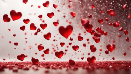 Rain of red hearts