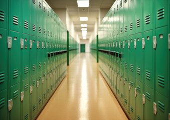 Row of Lockers,metal cabinets school or gym