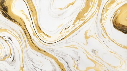 Abstract Cream white swirls gold marble ink painted texture luxury background