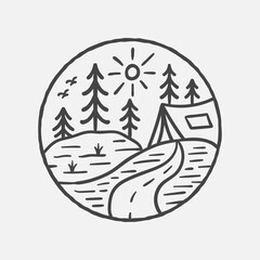 Adventure outdoor vintage illustration with vector style