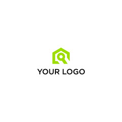 Minimalsit logo concept in the form of a house and a combination of suitable search glasses for housing and real estate companies