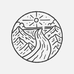 Adventure outdoor vintage illustration with vector style