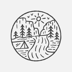 Adventure outdoor vintage illustration with vector style