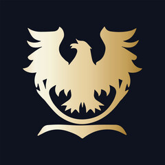 Phoenix logo design icon symbol vector illustration.  Phoenix bird logo,  Eagle logo template. Easy Customizable and Editable. Adobe Illustrator 10 version (EPS)