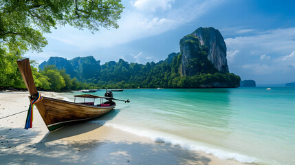 Fototapeta na wymiar Thailand beach and boat