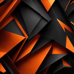 Black and deep Orange abstract modern Geometric shapes background