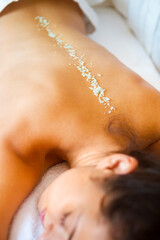 Young woman getting spa treatment. Healthy lifestyle and relaxation concept