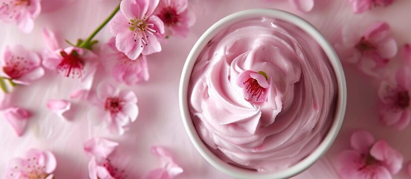 pink flower body cream