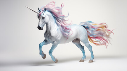 Obraz na płótnie Canvas Unicorn Fantasy Photography on white background