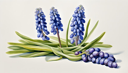 Obraz premium Isolate Grape Hyacinth