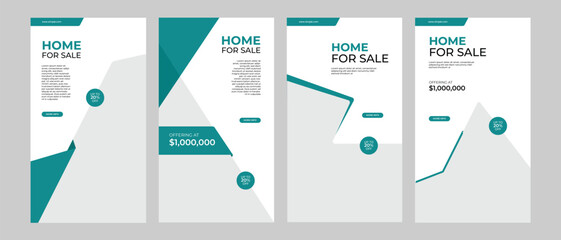 Modern real estate social media instagram story design template 