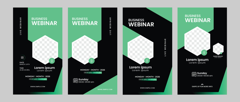 digital marketing live webinar invitation social media post stories template 