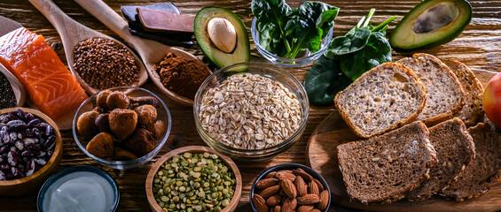 Composition with food products rich in magnesium