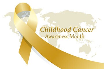 February 15 is the International Day for the Dissemination of Information about Childhood Cancer. The background of the ribbon for the fight against childhood cancer. 