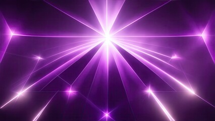 Obraz premium Purple light rays with geometric shapes background