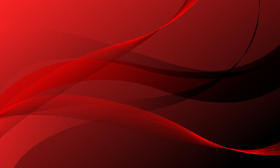 red smooth lines wave curves with soft gradient abstract background