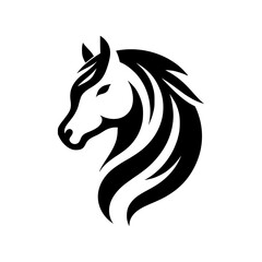 Vector logo of a running horse. black and white professional logo of a horse. can be used a logo, watermark, or emblem. - obrazy, fototapety, plakaty