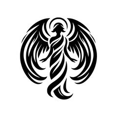 Professional logo of an angel. Black and white logo of a holy woman with a halo on his head.