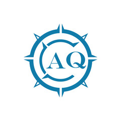 AQ letter design. AQ letter technology logo design on a white background.