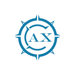 AX letter design. AX letter technology logo design on a white background.