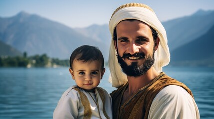 Arabic man in traditional Arabic clothes