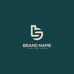 Monogram professional unique letter BS SB logo design template. Initials Business logo.