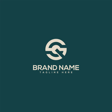 Monogram professional unique letter SQ QS logo design template. Initials Business logo.