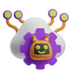 Virtual Assistant Object Cloud 3D Illustration