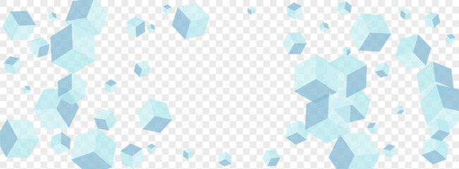 Blue Box Background Transparent Vector. Cubic Empty Texture. Grey Square Chaos Card. Network Template. Gray Poster Block. - obrazy, fototapety, plakaty