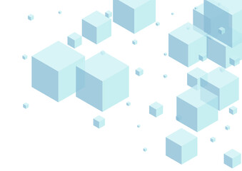 Obraz premium White Cubic Background White Vector. Box Creative Illustration. Monochrome Block Connection Template. Digital Texture. Blue-gray Abstract Cube.
