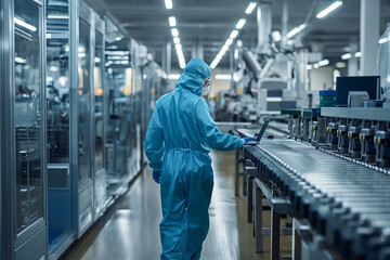 Young scientists conduct research in a medical laboratory, a researcher uses a microscope. Laboratory research concept. Biochemical Research Group. Scientist doing tests