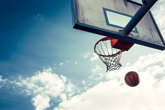 Basketballfieber: Ein spannender Moment auf dem Basketballplatz mit dynamischem Spielgeschehen und dem Fokus auf den Korbwurf