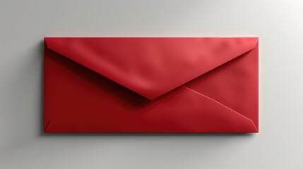 Blank bright red envelope mock up white background - obrazy, fototapety, plakaty