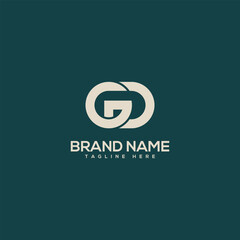 Monogram professional unique letter DG GD logo design template. Initials Business logo.