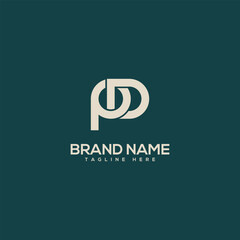 Obraz premium Monogram professional unique letter PD DP logo design template. Initials Business logo.
