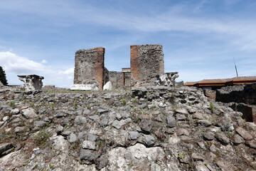 Ruins of Pompei, an ancient city buried by the 79 AD eruption of Mount Vesuvius.
