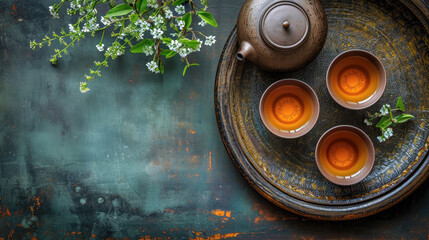 Kung Fu tea, handmade tea, photography, studio lighting, top view