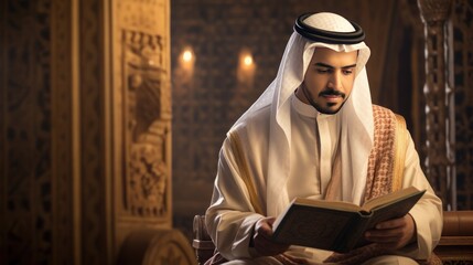 Arabic man in traditional Arabic clothes 